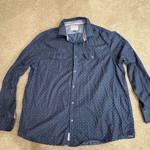 Men's Blue Casual Button Down Shirt